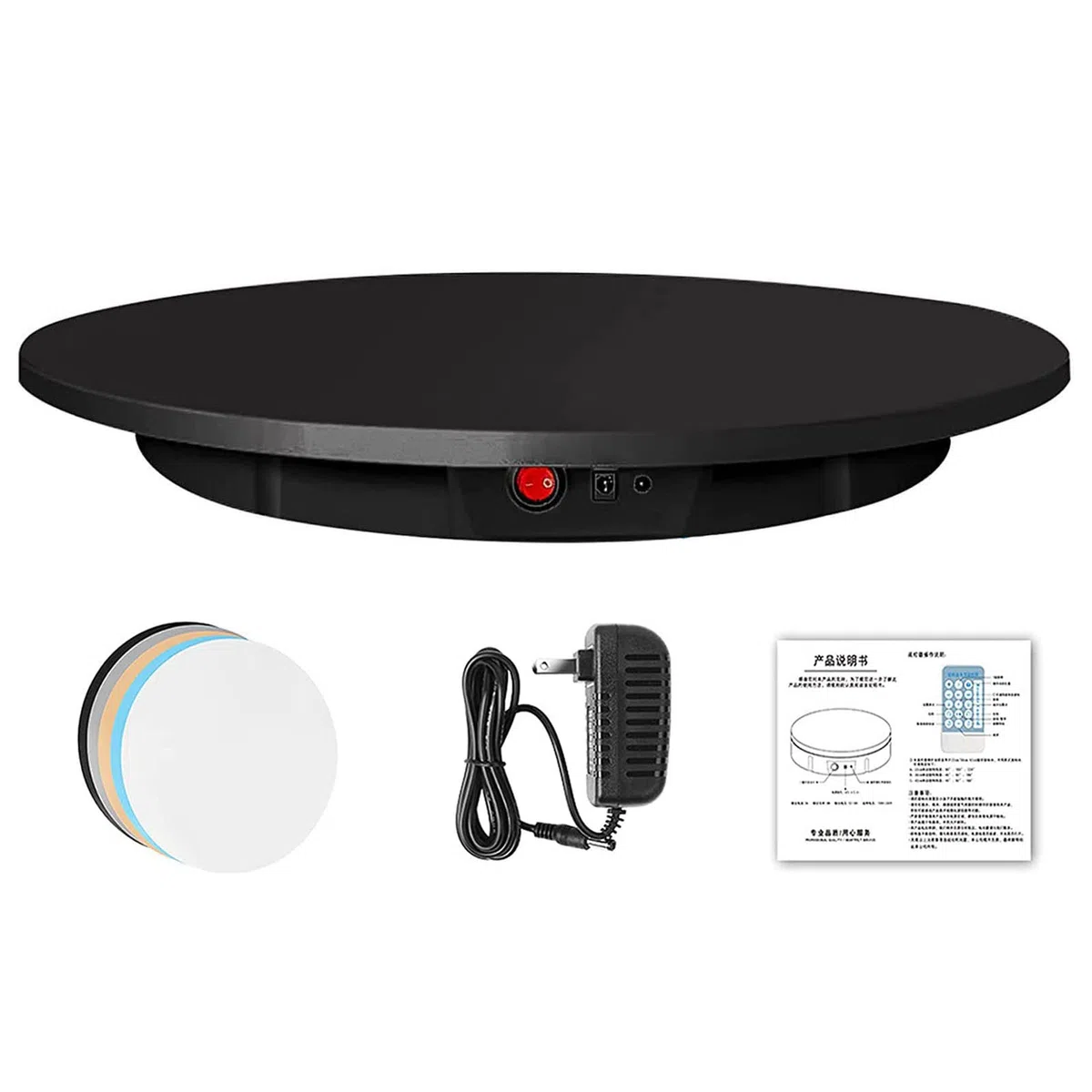 Genérico Plato Giratorio eléctrico de 360 Grados para fotografía, Plataforma giratoria automática para exhibición de Joyas, Plato Giratorio para fotografía de Pasteles de Boda.