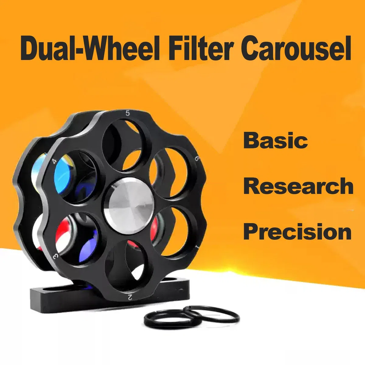 Carrusel de filtro de doble rueda, diseño coaxial de 12 posiciones con rosca SM1, aleación de aluminio 7075, capacidad para 12 filtros de 25 mm, para telescopios ópticos