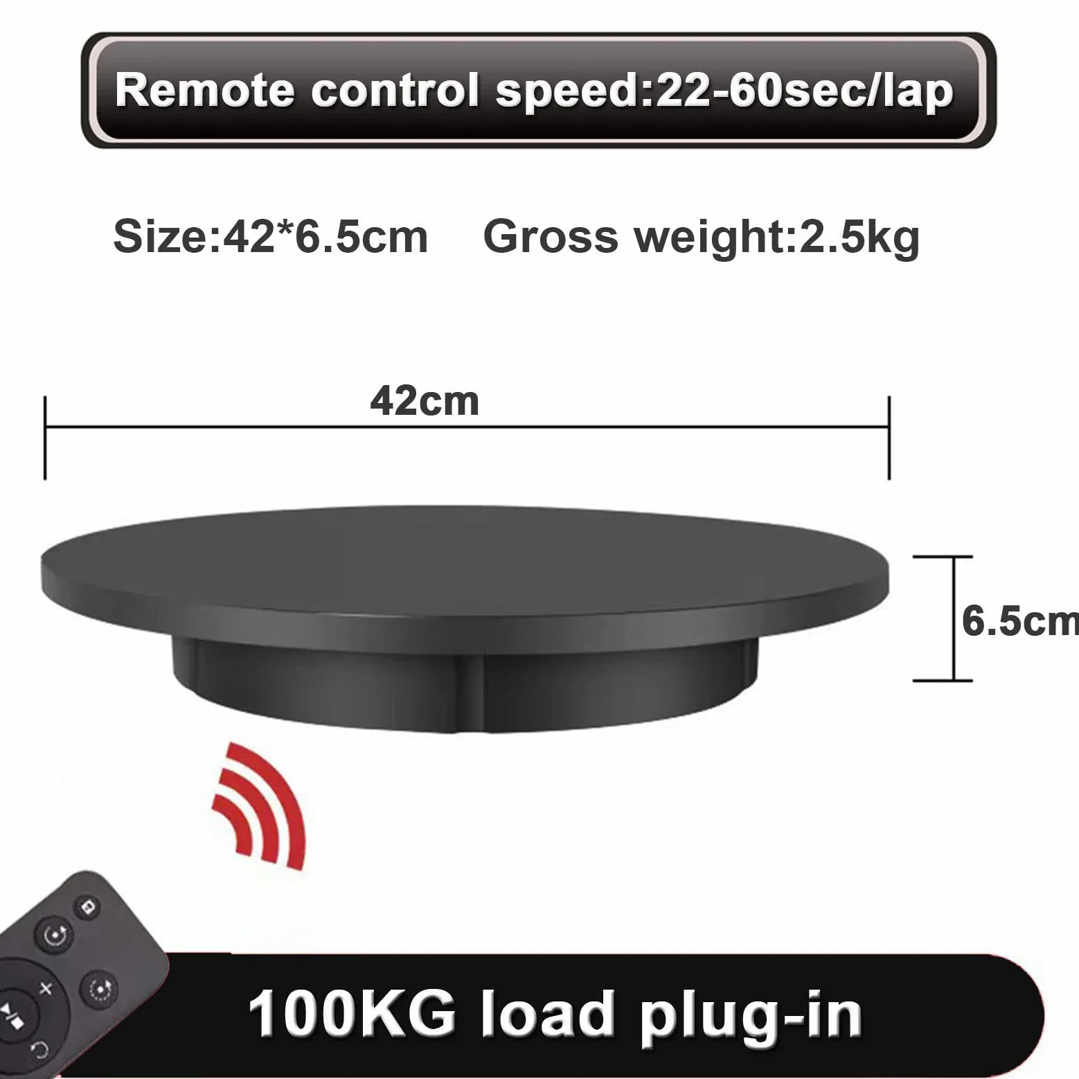 Genérico Plato Giratorio eléctrico de 360 Grados para fotografía, Plataforma giratoria automática para exhibición de Joyas, Plato Giratorio para fotografía de Pasteles de Boda.