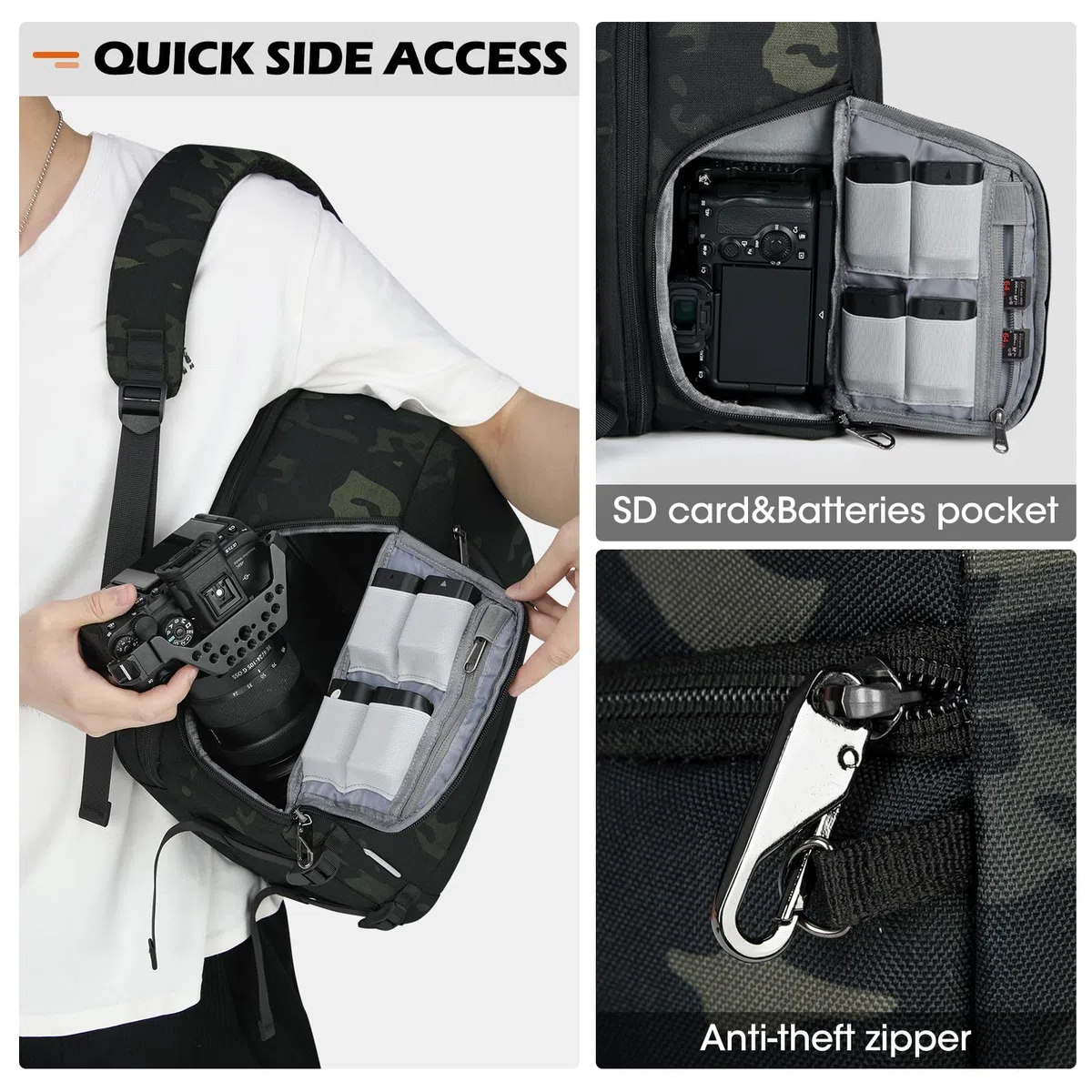 Mochila profesional para cámara réflex digital, sin espejo, impermeable, mochila para portátil de 14 pulgadas con cubierta para lluvia, antirrobo, funda para cámara de viaje, mochila de fotografía de