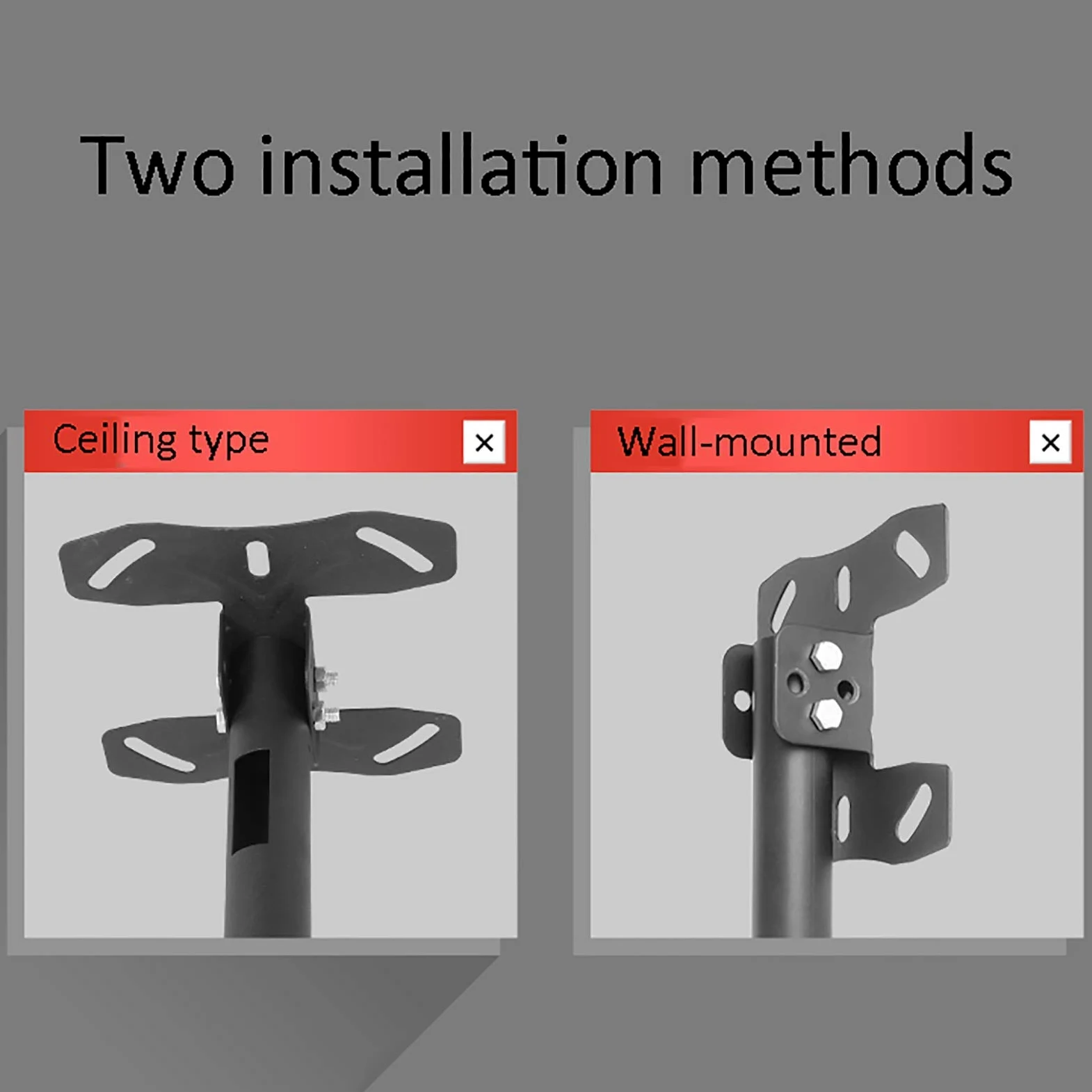 Soporte de techo para TV, compatible con pantallas LCD de 32 a 55 pulgadas, soporta distancia de agujeros de hasta 400 x 400 mm, dos métodos de instalación