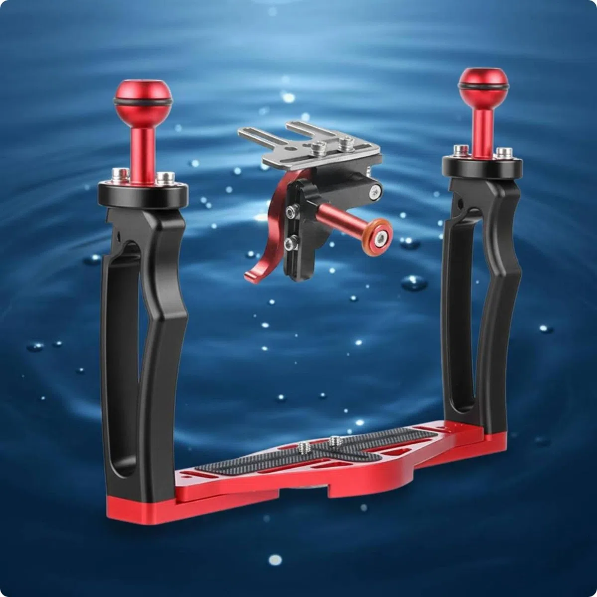 Milageto Soporte para Cámara Soporte de Cámara Accesorio Empuñadura Doble Trípode Jaula de Acción Aleación de Aluminio Robusta Puntos de Expansión con Tornillo, Negro, Style to 5