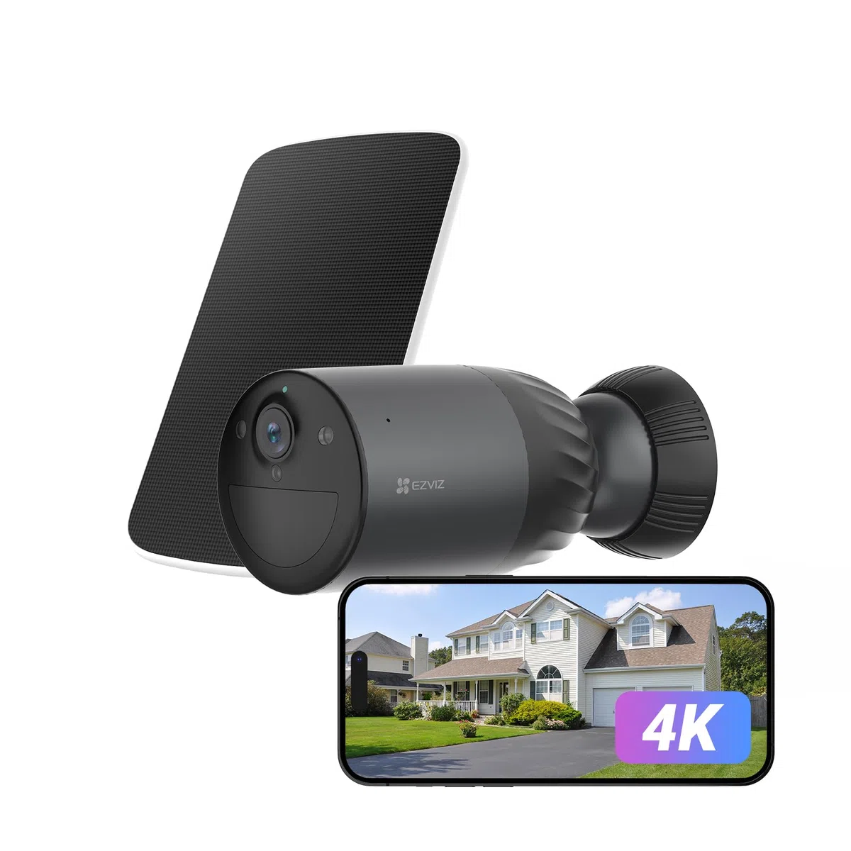 EZVIZ BC1C 4K Cámara de vigilancia WiFi Exterior inalámbrica + Panel Solar