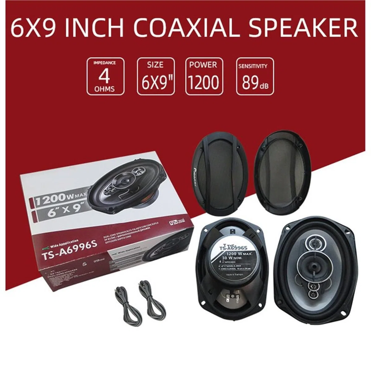 Audio para Coche Tweeters para Coche 2 Altavoces coaxiales de Alta fidelidad de frecuencia Completa de 5 vías para automóvil, 6 x 9 Pulgadas (2 x 1200 W), 2400 W, modificados