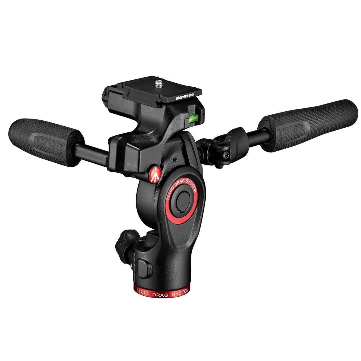 Manfrotto Befree - Cabezal para trípode con cámara de 3 vías, de aluminio, carga útil de 6 kg, para viajes, con asas plegables, sistema de arrastre fluido, para fotografía y vídeo (MH01HY-3WUS), negro