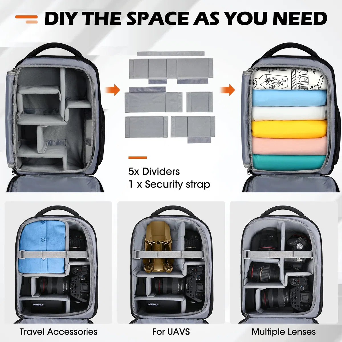 Mochila profesional para cámara réflex digital, sin espejo, impermeable, mochila para portátil de 14 pulgadas con cubierta para lluvia, antirrobo, funda para cámara de viaje, mochila de fotografía de