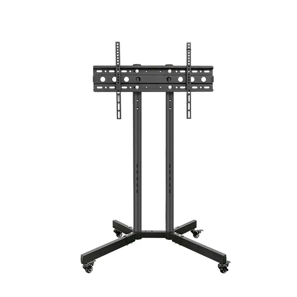 Carrito de TV móvil para pantallas de 50 a 60 pulgadas, soporte rodante portátil con ruedas de montaje y bloqueo, soporta hasta 66 libras, ideal para uso doméstico y de oficina