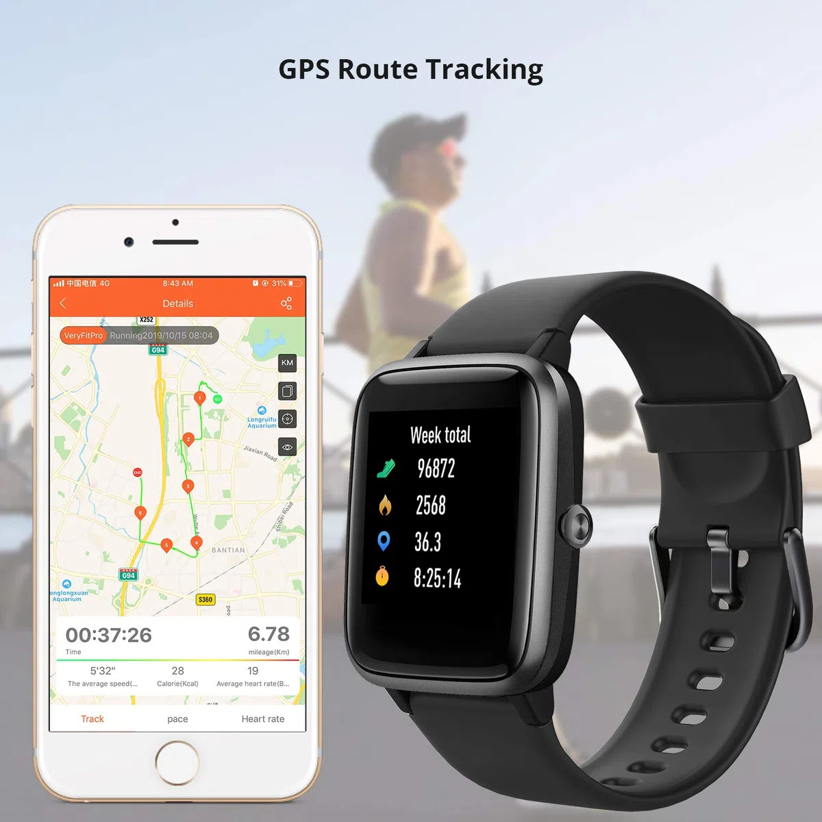 Reloj Inteligente Mujer Hombre, Smartwatch con Pulsómetro, Pulsera Actividad Inteligente con Cronómetros Podómetro Caloría,Monitor de Sueño, Impermeable IP68 Mujer Reloj para Android iPhone