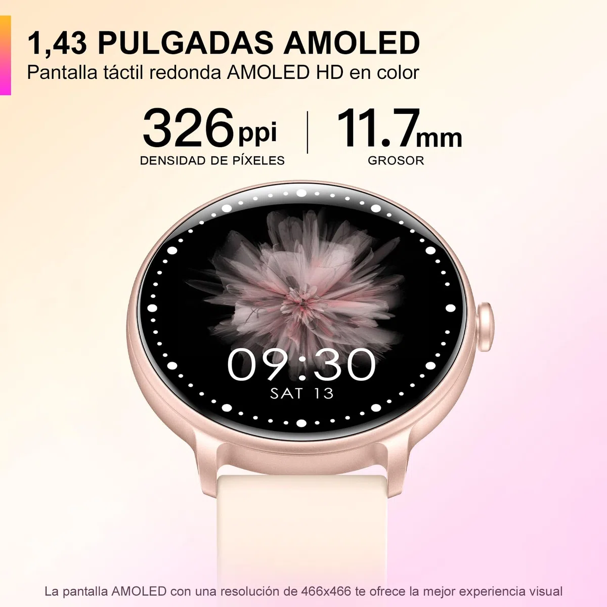 Reloj Inteligente Hombre Mujer, 1.43'' Smartwatch con Llamadas Bluetooth, 130+ Modo Deportivos Pulsera Actividad con Pulsómetro/Monitor de Sueño, Impermeable IP68 Smart Watch para Android/iOS