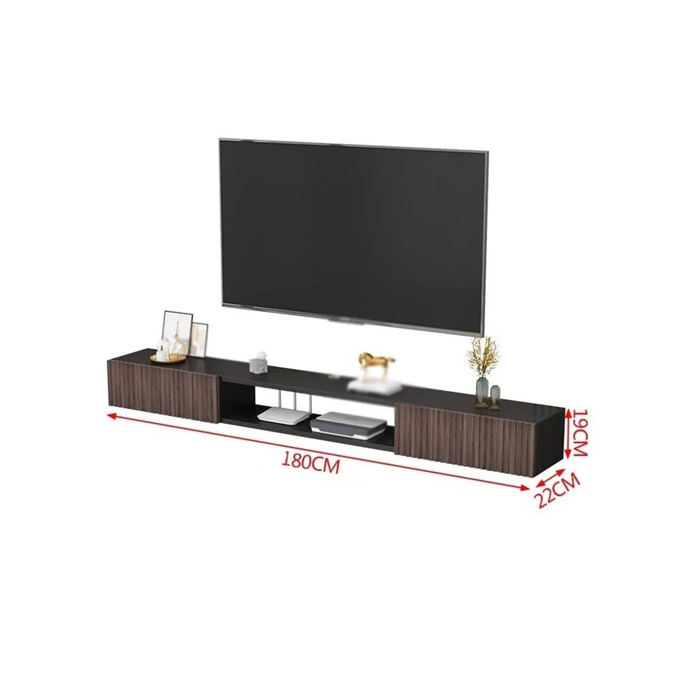 Soporte TV Pared Soporte de TV Flotante, Centro Entretenimiento Pared, Consola Multimedia for, estantes flotantes con Puerta Mueble de TV con estantes