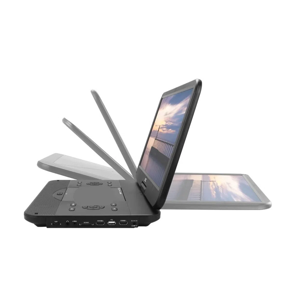 Reproductor de DVD, Reproductor de BLU-Ray portátil Plegable 15,6 Pulgadas, Pantalla Grande HD 1080P, Compatible con DVD, VCD, CD, Viaje en casa y Coche