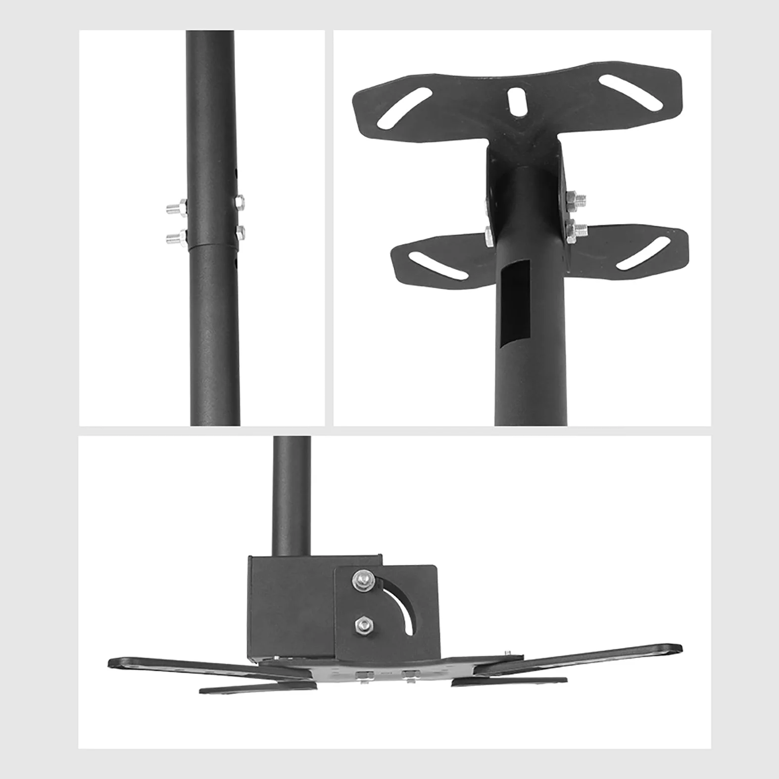 Soporte de techo para TV, compatible con pantallas LCD de 32 a 55 pulgadas, soporta distancia de agujeros de hasta 400 x 400 mm, dos métodos de instalación