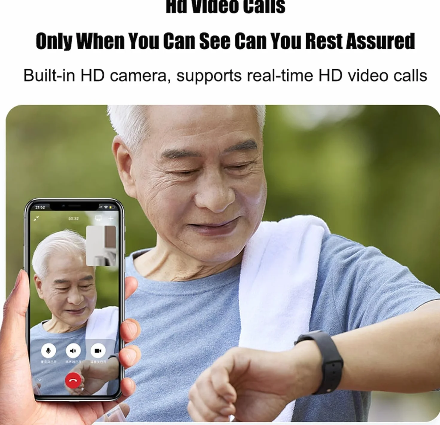 Reloj Inteligente De Detección De Caídas Ip67 Reloj De Alarma De Caída A Prueba De Agua con Videollamada Sos HD Reloj De Posicionamiento Antipérdida A Prueba De Agua Regalo para An, Red