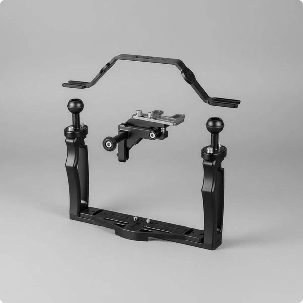Milageto Soporte para Cámara Soporte de Cámara Accesorio Empuñadura Doble Trípode Jaula de Acción Aleación de Aluminio Robusta Puntos de Expansión con Tornillo, Negro, Style to 5