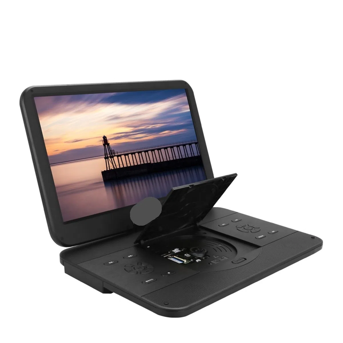 Reproductor de DVD, Reproductor de BLU-Ray portátil Plegable 15,6 Pulgadas, Pantalla Grande HD 1080P, Compatible con DVD, VCD, CD, Viaje en casa y Coche