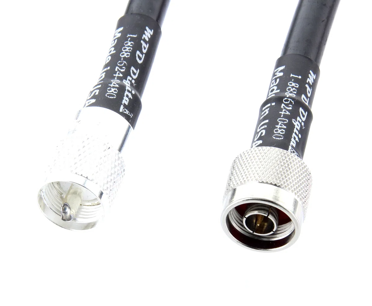 MPD Digital lmr400-n-male-pl259 – 1 'Veces microondas N Macho a Plata de teflón PL-259 Conectores LMR-400 Coax Cable Asambleas jerséis y Cables de la Antena 1 M