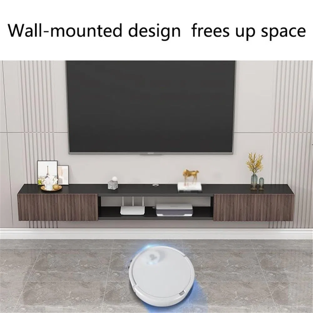 Soporte TV Pared Soporte de TV Flotante, Centro Entretenimiento Pared, Consola Multimedia for, estantes flotantes con Puerta Mueble de TV con estantes